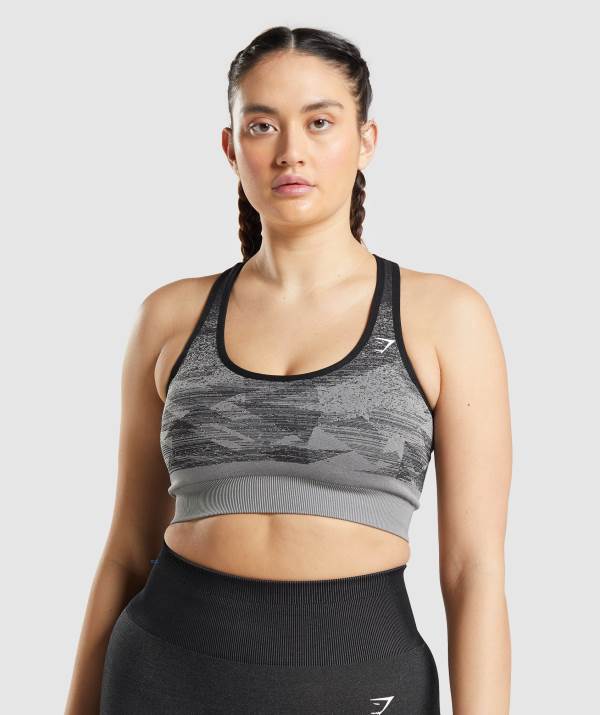 Damske Športové Podprsenky Gymshark Adapt Ombre Seamless Čierne | HT0592418